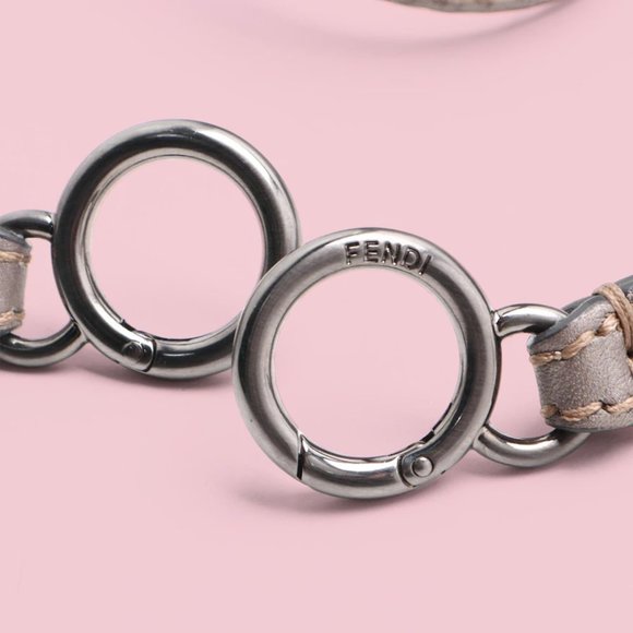 Fendi Medium Gray Leather Selleria Peekaboo Bag - Picture 12 of 14